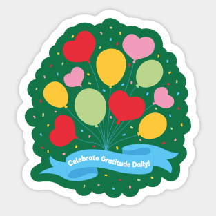 Celebrate Gratitude Daily! | Green Sticker